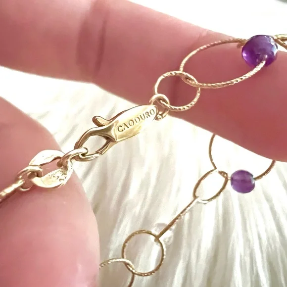 14k gold CAODURO Italian Luxury bracelet rings/circles - Picture 8 of 13